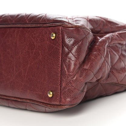 Chanel Glazed Caviar Quilted Small Shiva Tote Burgundy 10 of 11