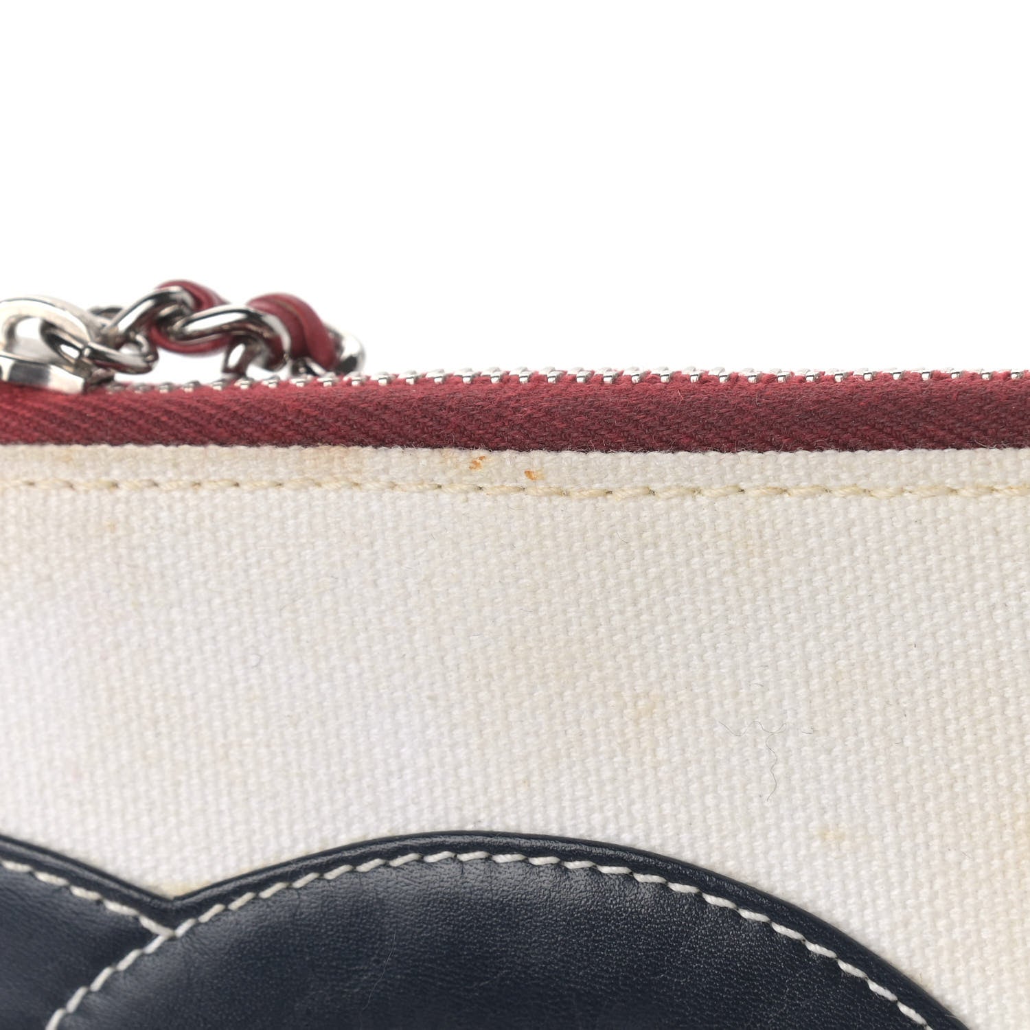 Chanel Canvas Metallic Lambskin Quilted Flag CC Pochette White 12 of 13