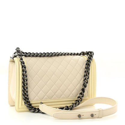 Chanel Goatskin Quilted Patent Medium Duo Boy Flap Ecru 2 of 8