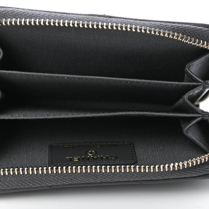 Chanel Lambskin Quilted Chanel 19 Zip Around Coin Purse Wallet Dark Grey 4 of 4