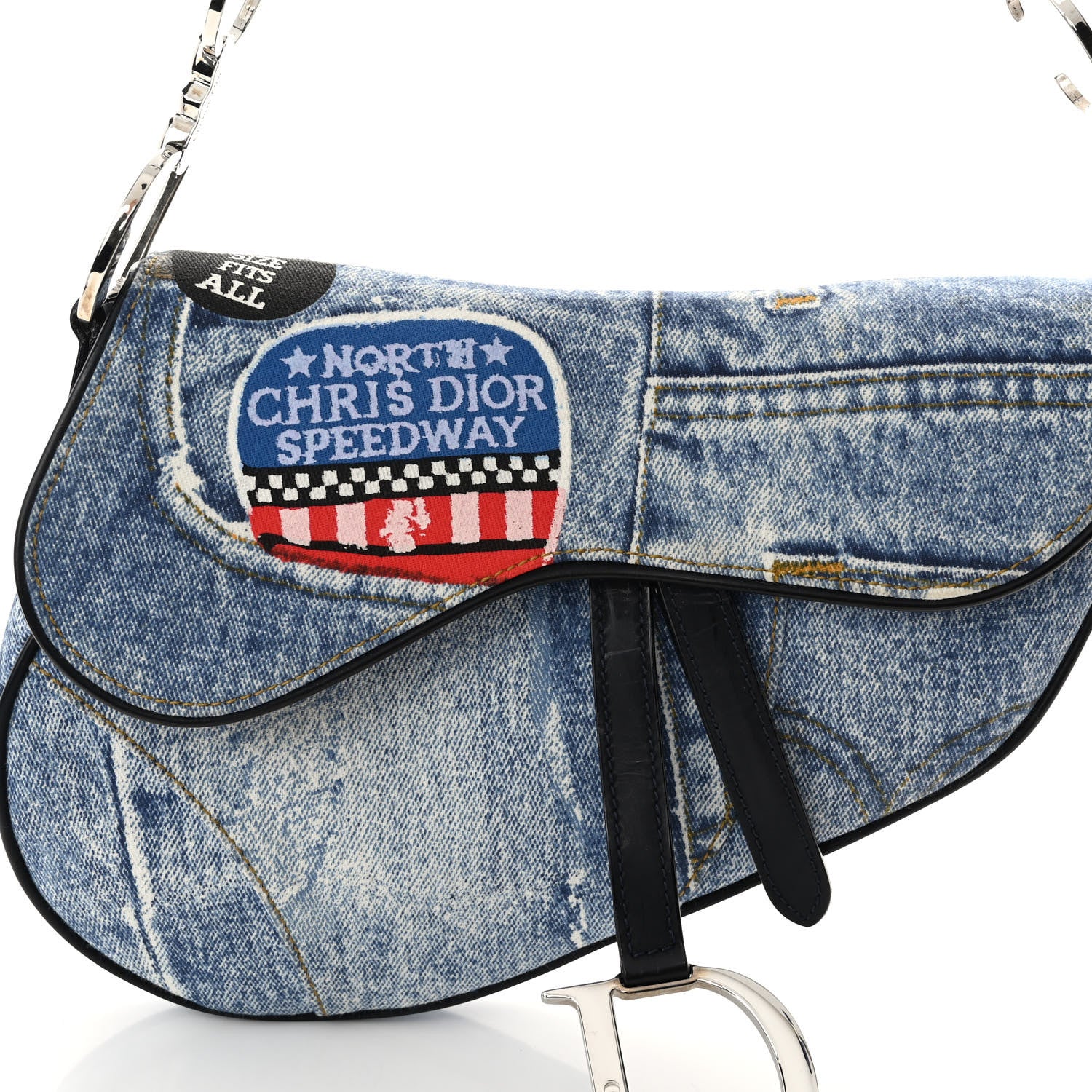 Christian Dior CHRISTIAN DIOR Denim Speedway Saddle Bag 8 of 11