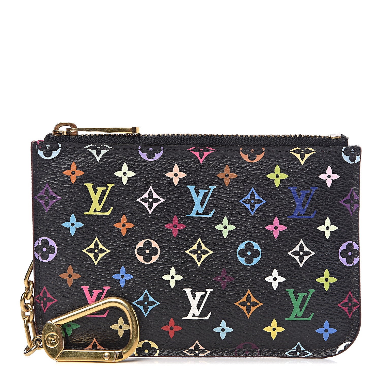 Louis Vuitton Monogram Multicolor Key Pouch Black Grenade 1 of 11