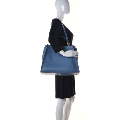 Fendi Vitello Seta Plexiglass Tortoise Large Peekaboo Iconic Satchel Ceruleo 2 of 11