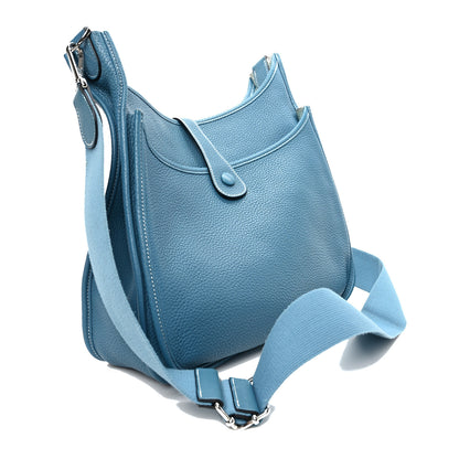 Hermes Taurillon Clemence Evelyne III GM Blue Jean 3 of 10