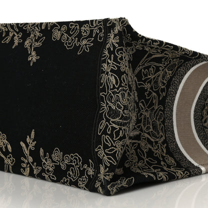 Christian Dior Canvas Embroidered Large Ornamental Cornely Book Tote Black Beige 9 of 9