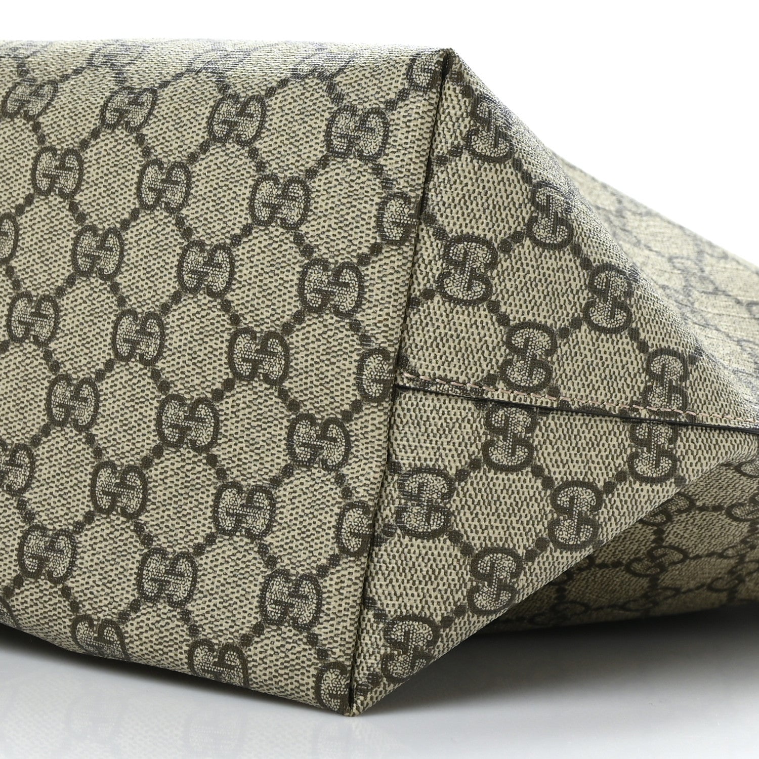 Gucci GG Supreme Monogram Textured Calfskin Web Medium Ophidia Shopping Tote Beige Ebony New Acero 9 of 9