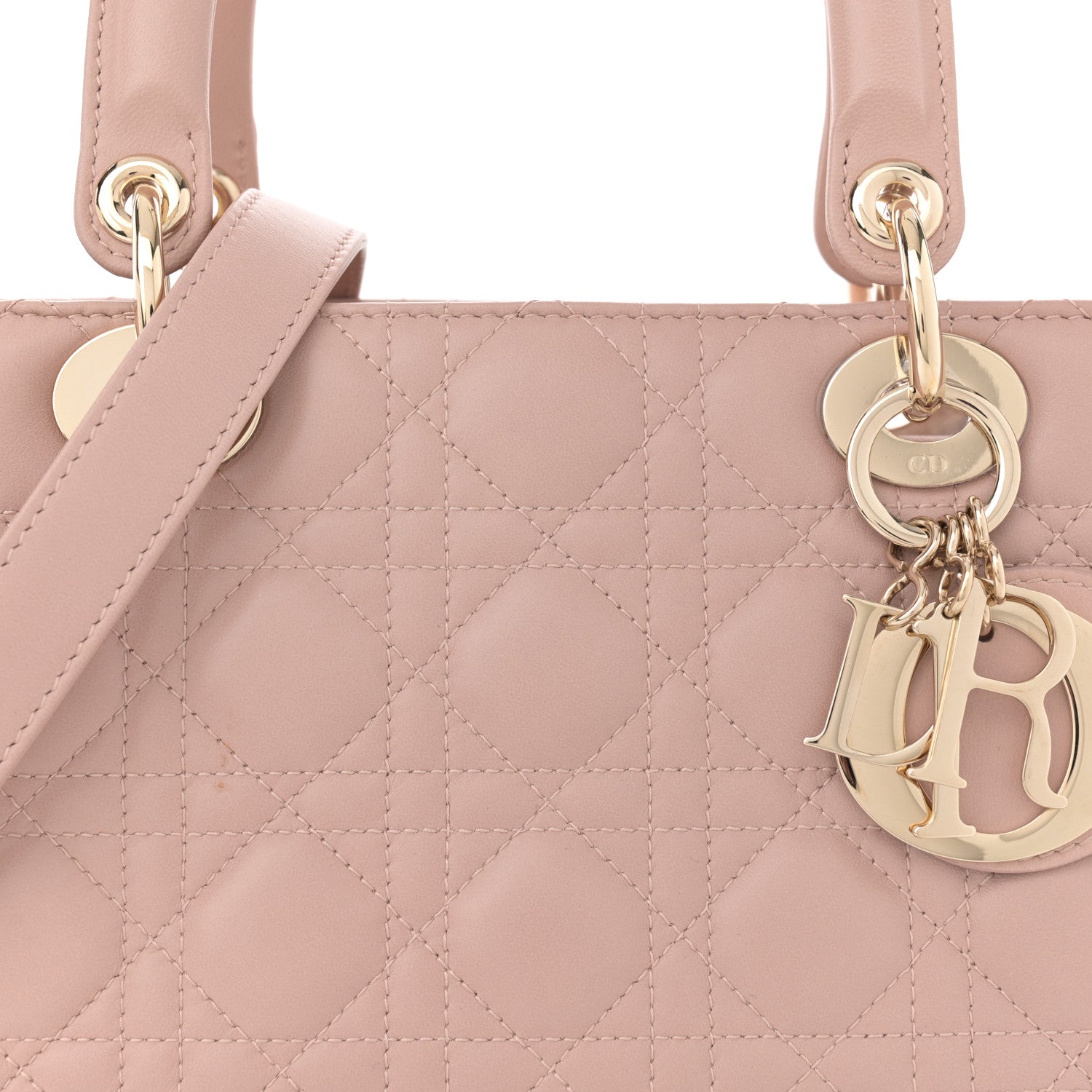 Christian Dior Lambskin Cannage Medium Lady Dior Clay 8 of 11