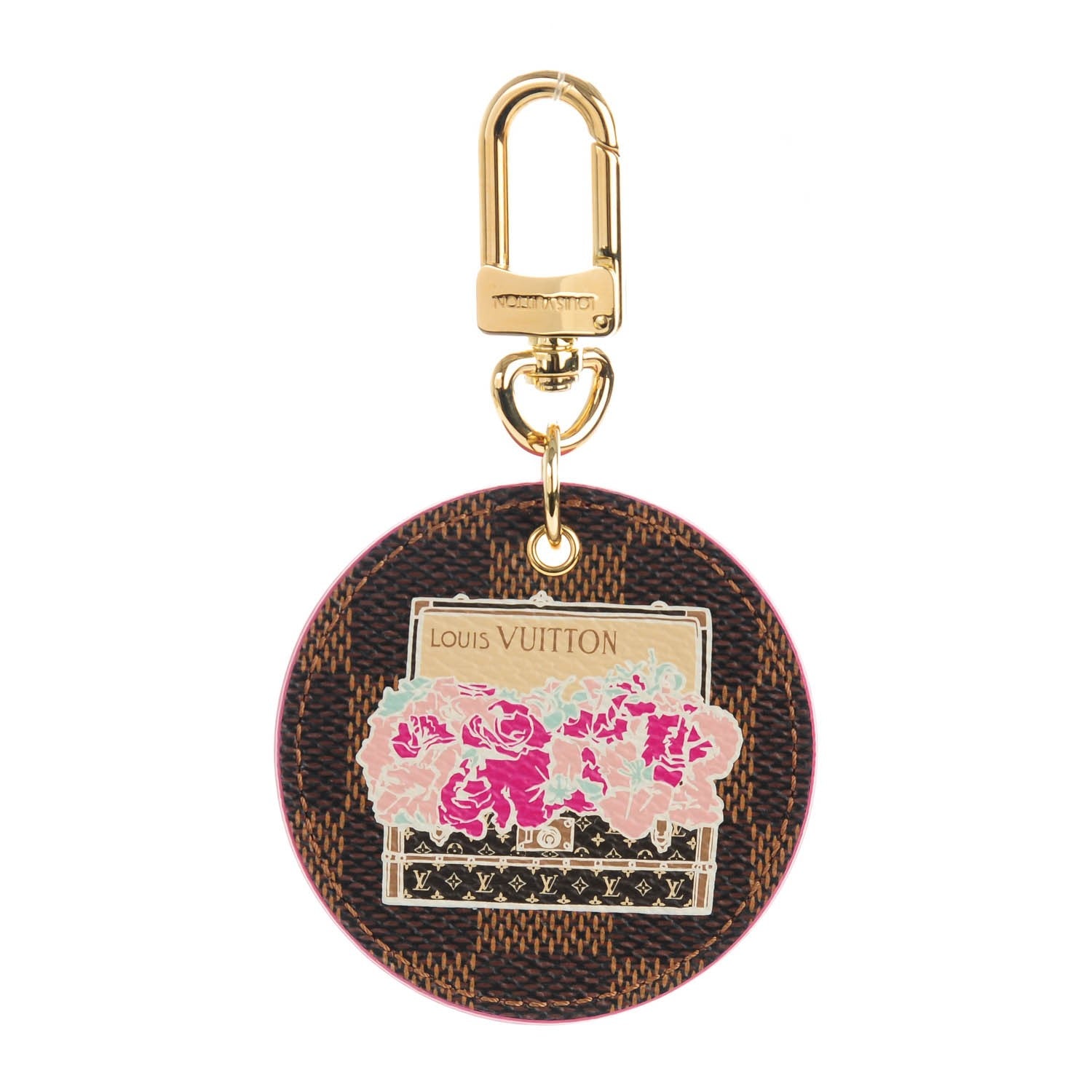 Louis Vuitton Damier Ebene Illustre Posies Bag Charm 1 of 5