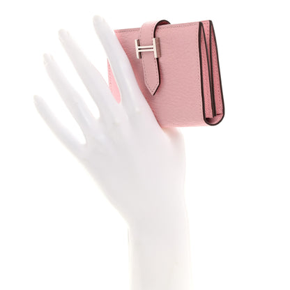 Hermes Chevre Mysore Bearn Card Holder Wallet Rose Sakura 2 of 8