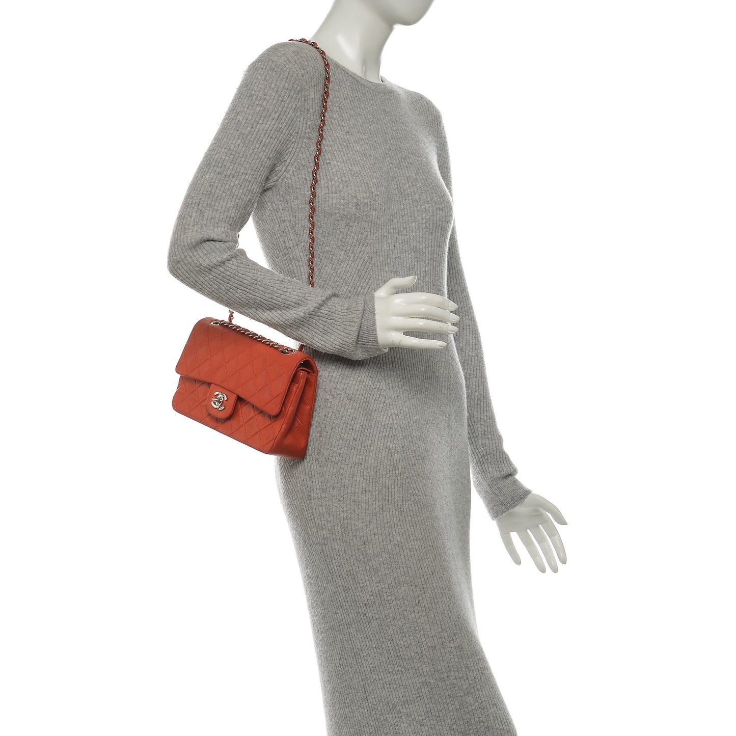 Lambskin Quilted Small Double Flap Red
