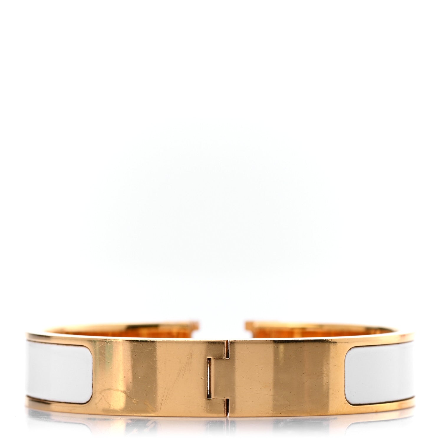 Hermes Enamel Narrow Clic Clac H Bracelet PM White 3 of 4