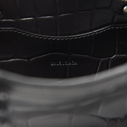Balenciaga Semi Shiny Calfskin Crocodile Embossed Neo Classic Black Hardware Mini City Black 8 of 10