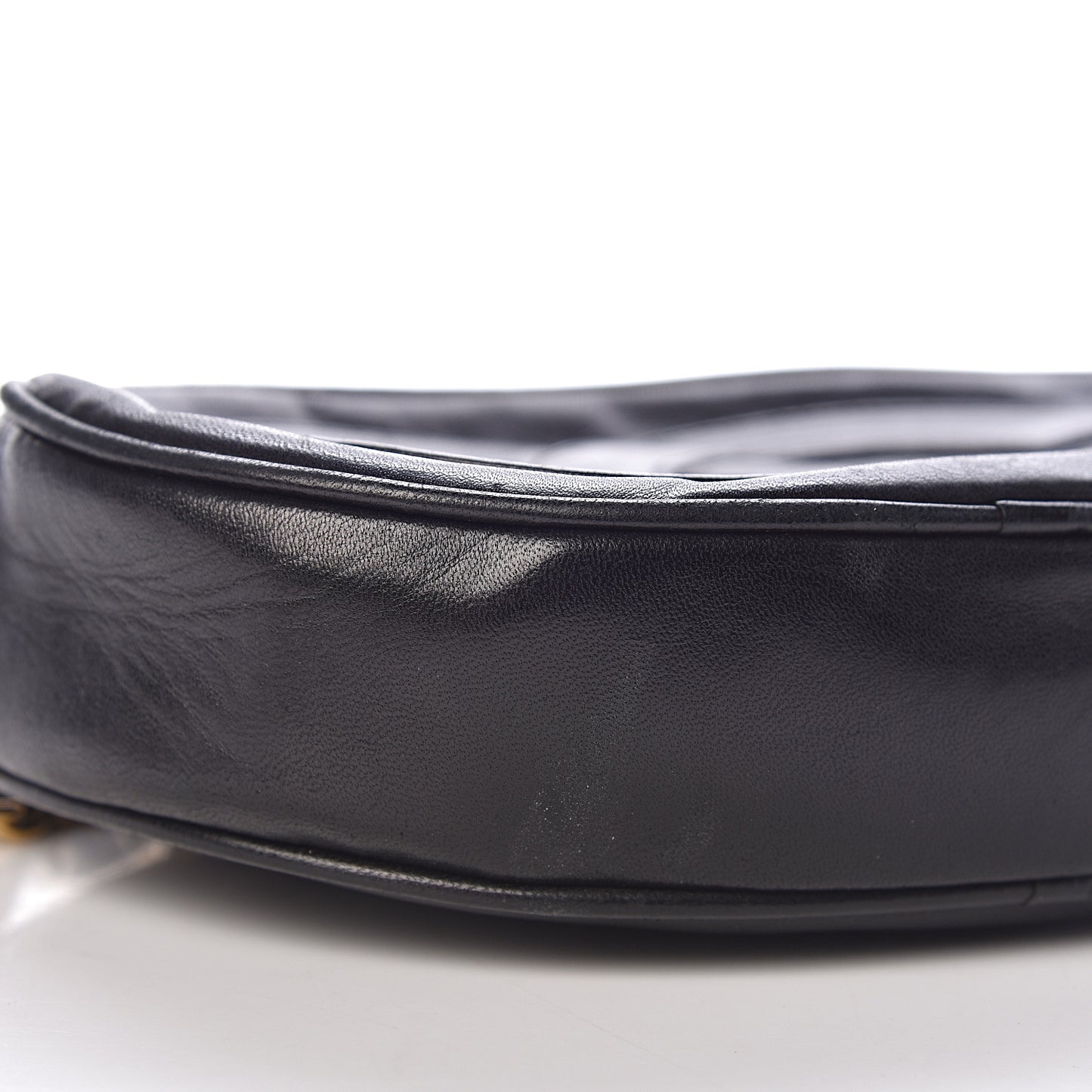 Lambskin Round Tassel Crossbody Bag Black
