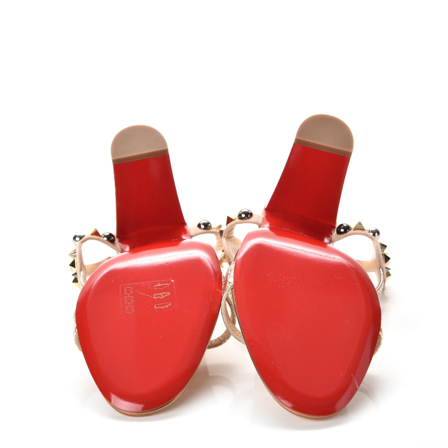 Christian Louboutin Studded Lame Metallic Patent Kaleitop 85 T-Strap Sandals 38.5 Doudou 5 of 8