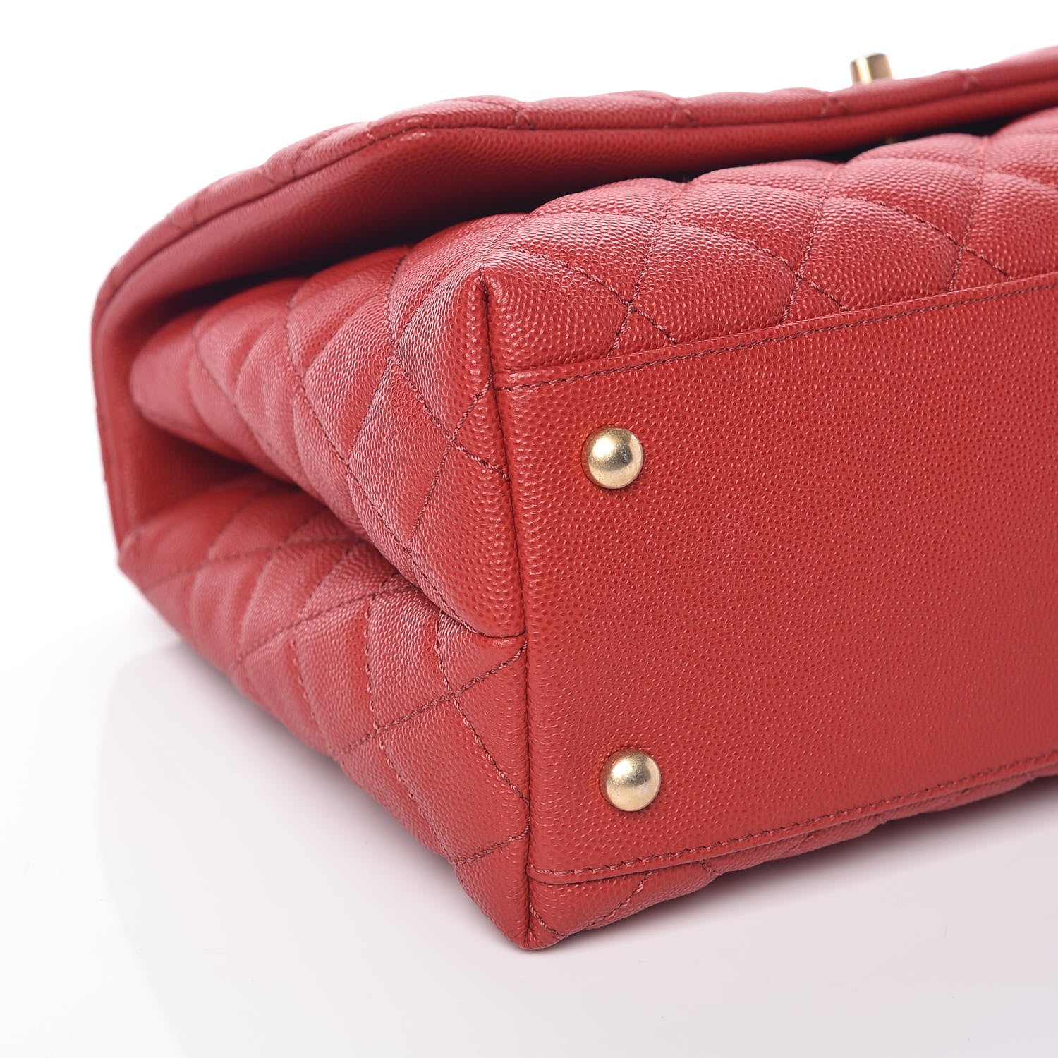 Chanel Caviar Lizard Quilted Small Coco Handle Flap Red 6 of 11