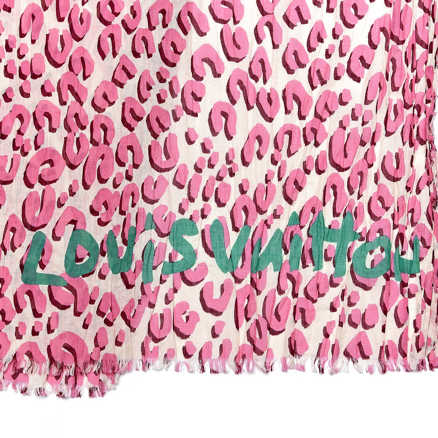 Cotton Leopard Pareo Blanc Corail
