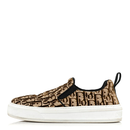 Christian Dior Velvet Oblique Womens Solar Slip On Sneakers 38 Bronze 1 of 9