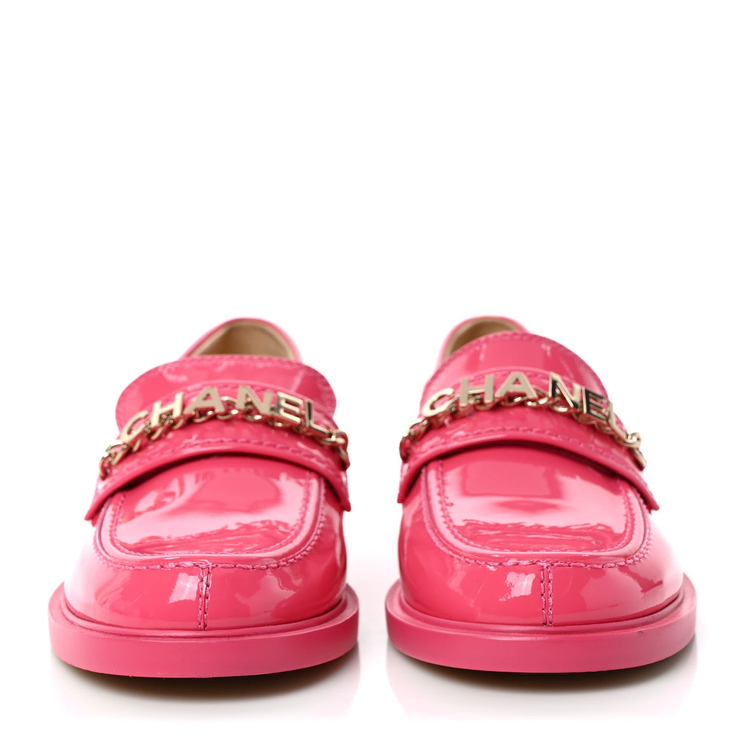 Patent Calfskin Logo Loafers 37 Pink