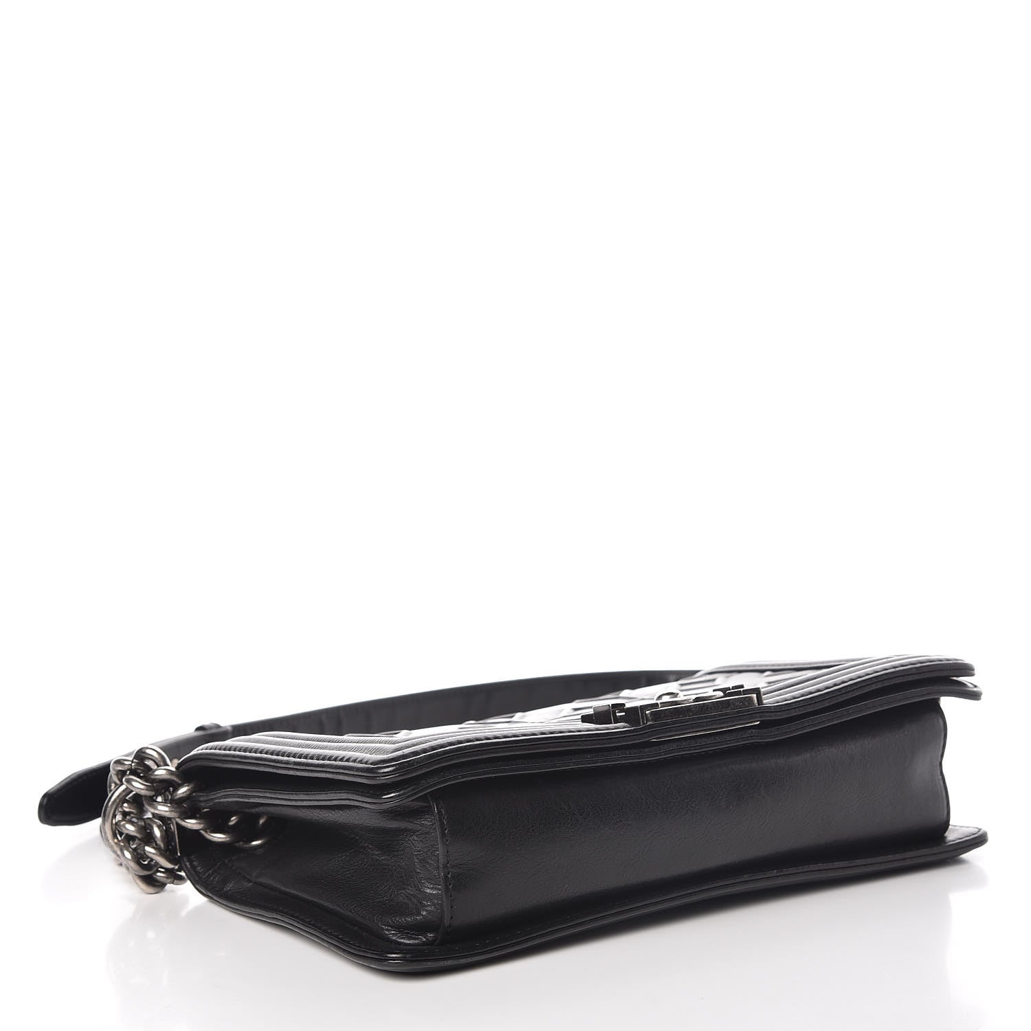 Chanel Calfskin Crystal Embossed Medium Boy Flap Black 4 of 11