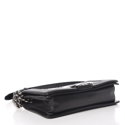 Chanel Calfskin Crystal Embossed Medium Boy Flap Black 4 of 11