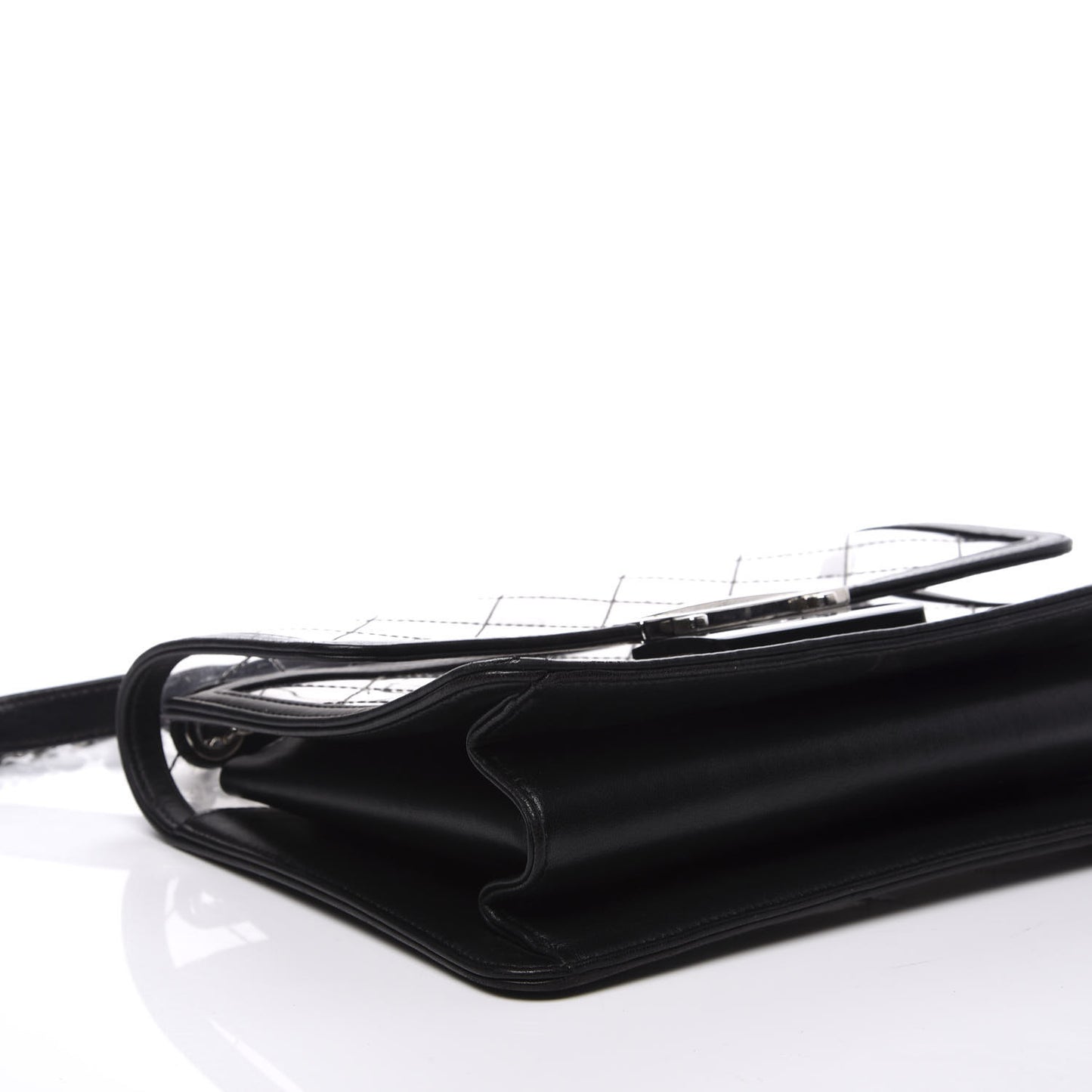 PVC Lambskin Quilted Beauty Lock Flap Black
