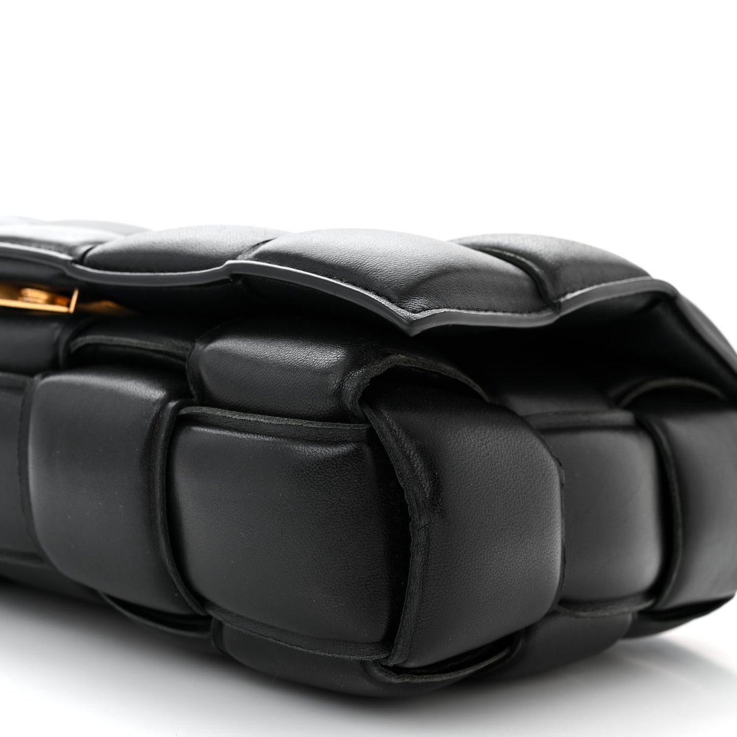 Nappa Maxi Intreccio Padded Cassette Crossbody Bag Black