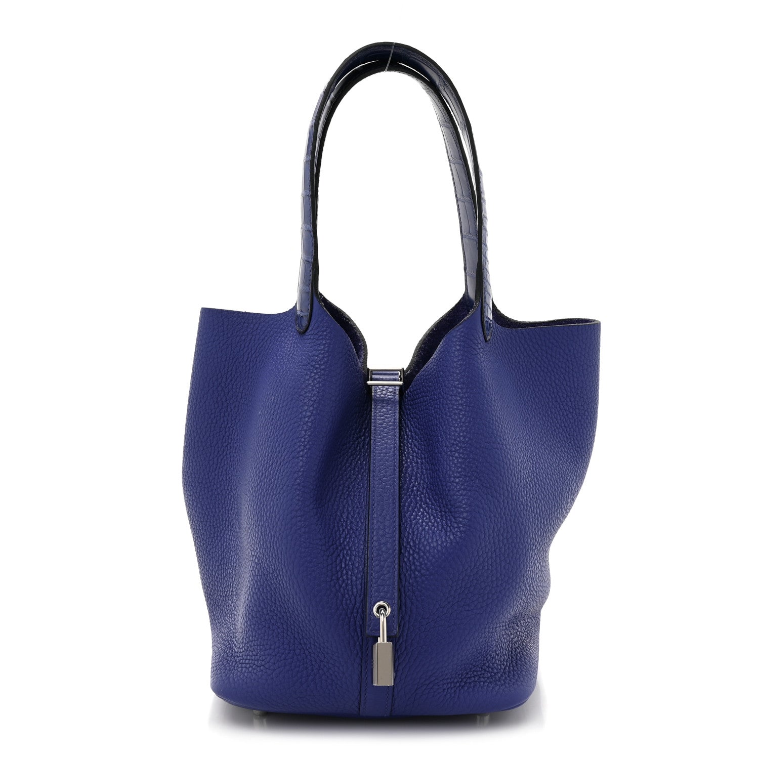 Hermes Taurillon Clemence Matte Alligator Picotin Lock Touch 22 MM Bleu Electrique 1 of 12