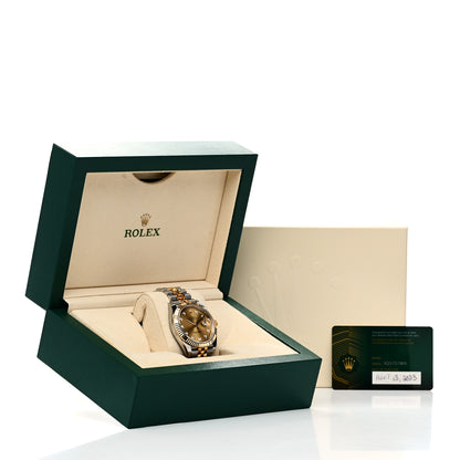 Rolex Stainless Steel 18K Yellow Gold Diamond 41mm Oyster Perpetual Datejust Watch Champagne 126333 5 of 5