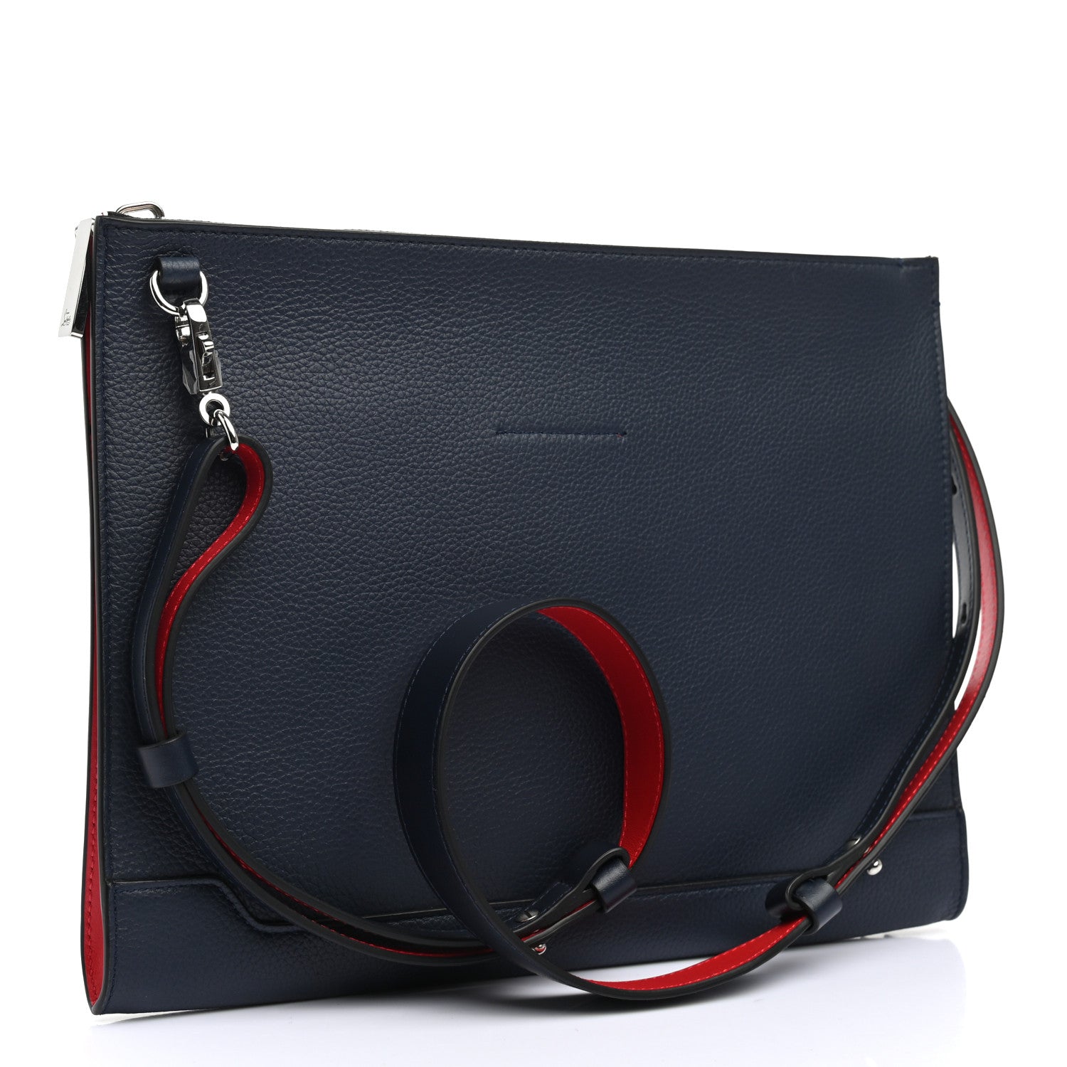 Christian Louboutin Calfskin Studded Skypouch Crossbody Clutch Marine 3 of 7
