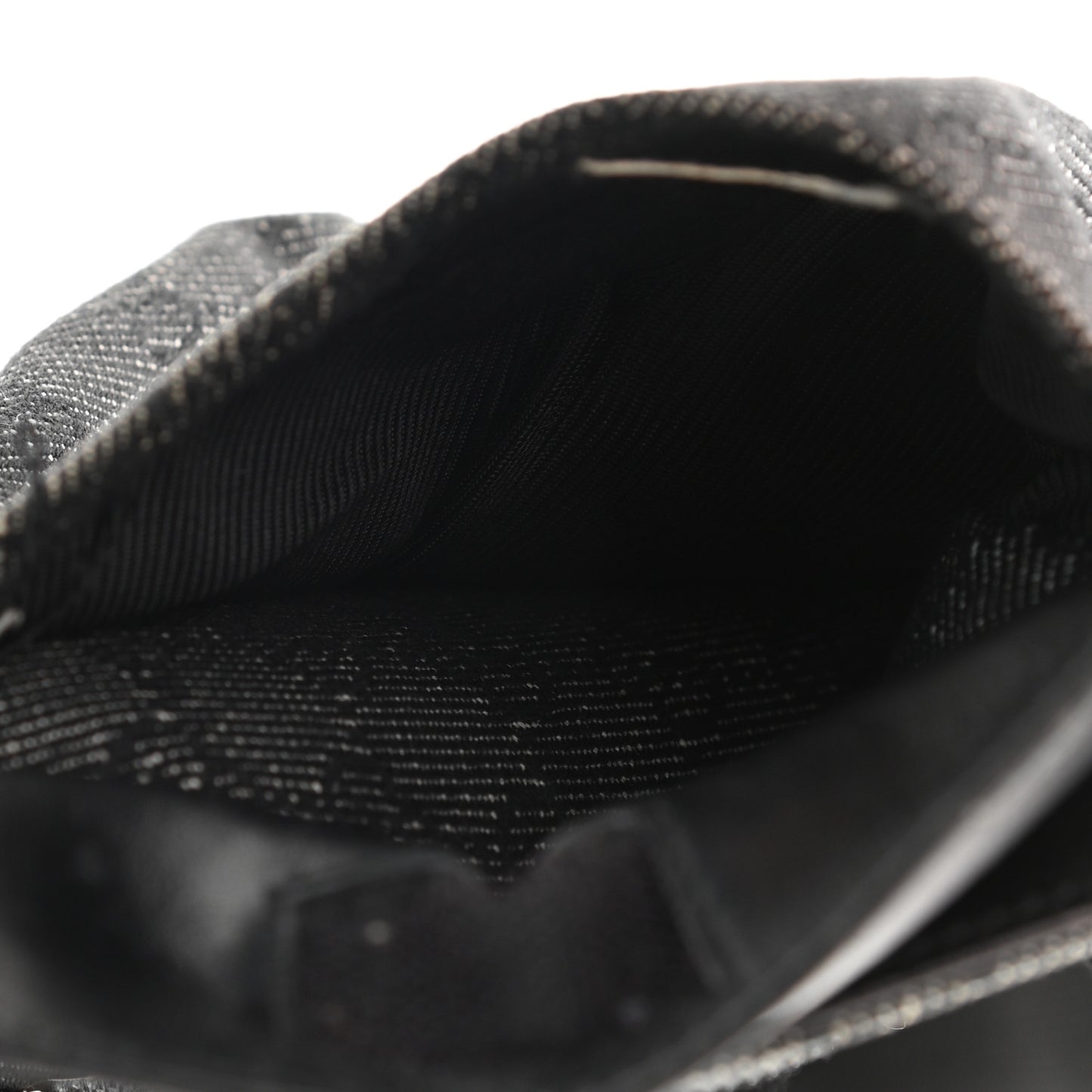 Denim Monogram Double Pocket Belt Bag Black