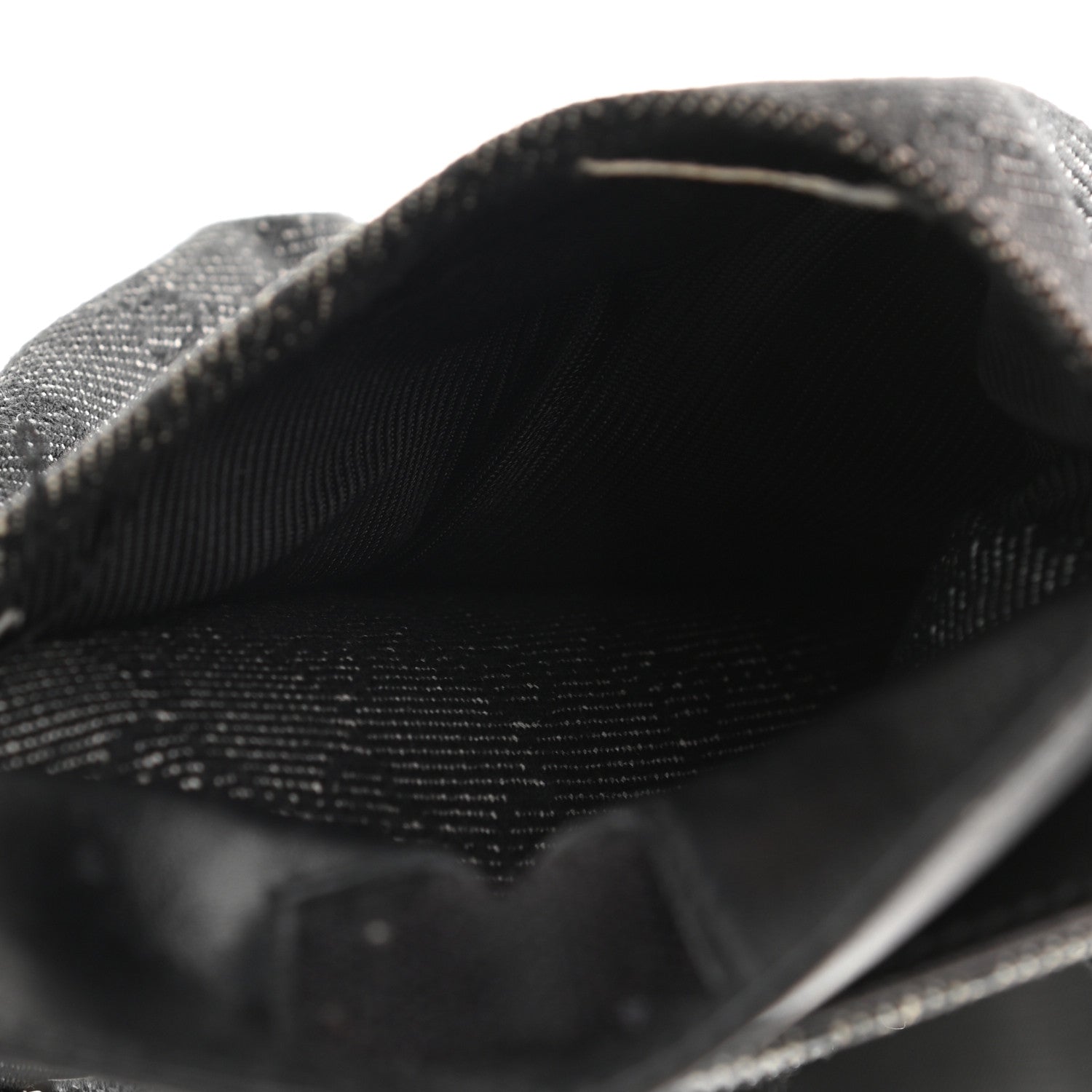 Gucci Denim Monogram Double Pocket Belt Bag Black 11 of 31