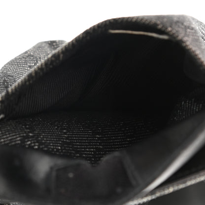 Gucci Denim Monogram Double Pocket Belt Bag Black 11 of 31