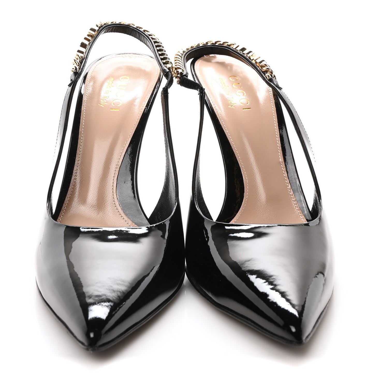 Vernice Crystal Nappa Charlotte Signoria Slingback Pumps 37.5 Black