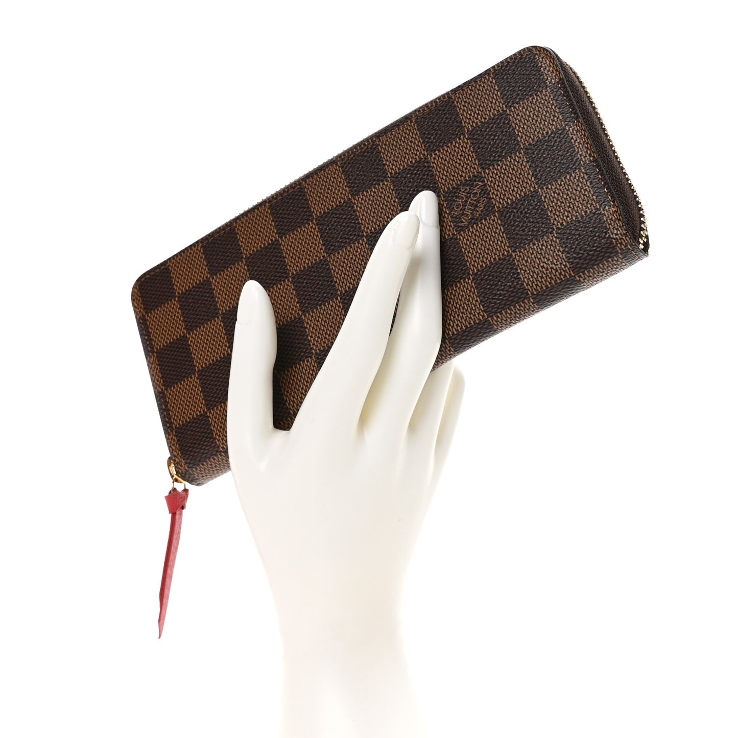 Damier Ebene Clemence Wallet Cherry