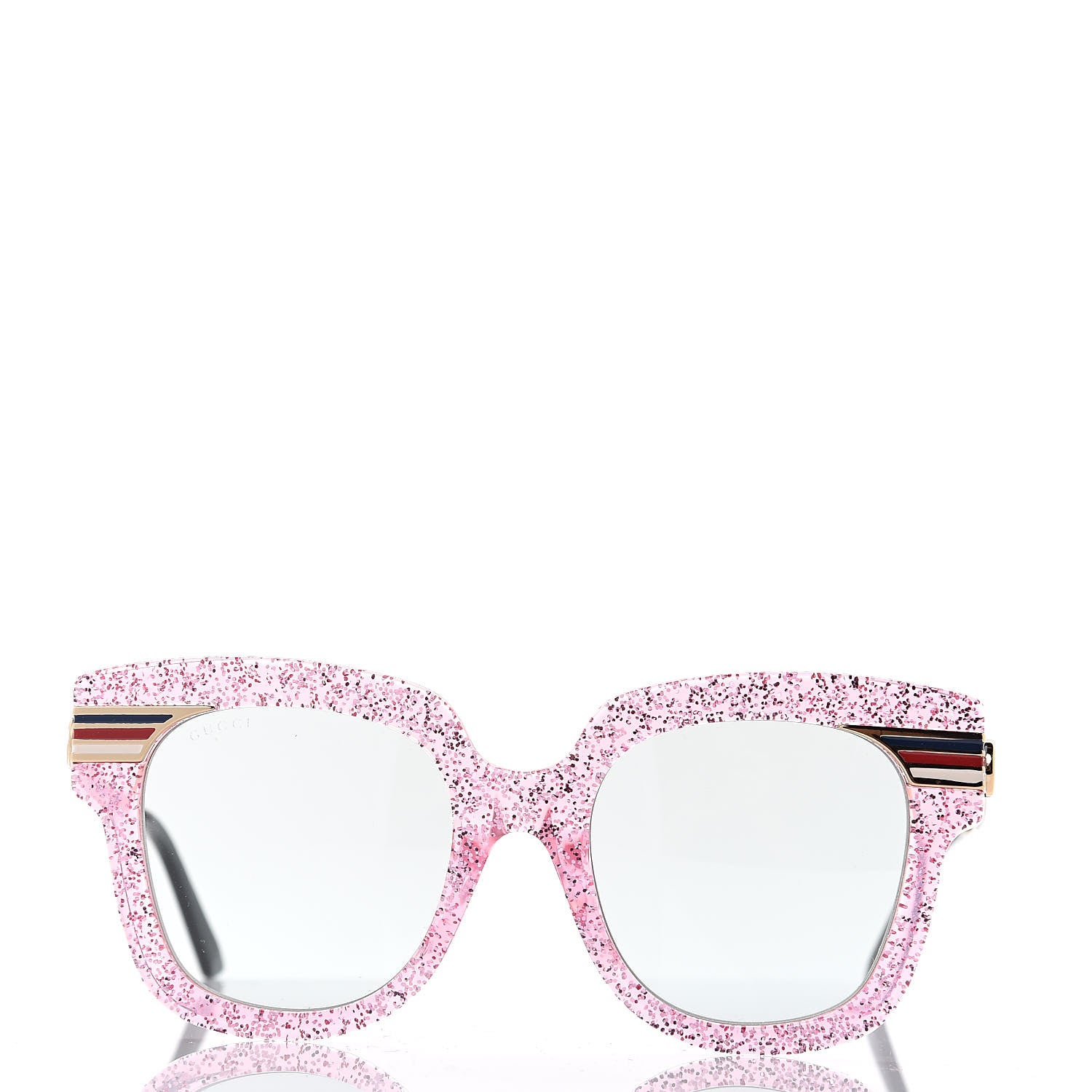Gucci Acetate Square Frame Web Glitter GG0281S Sunglasses Pink 3 of 6