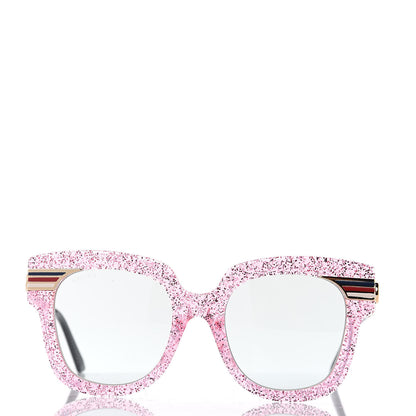 Gucci Acetate Square Frame Web Glitter GG0281S Sunglasses Pink 3 of 6