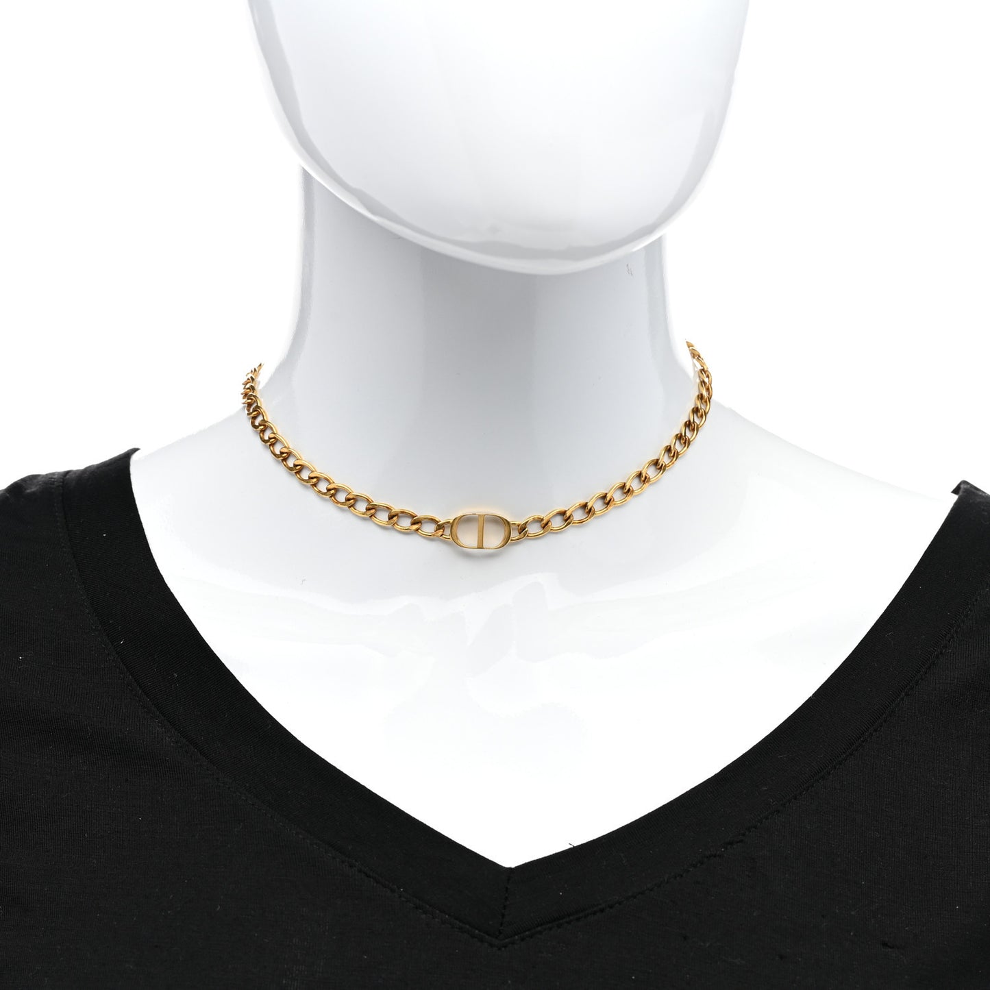 Metal Petit CD Choker Necklace Gold
