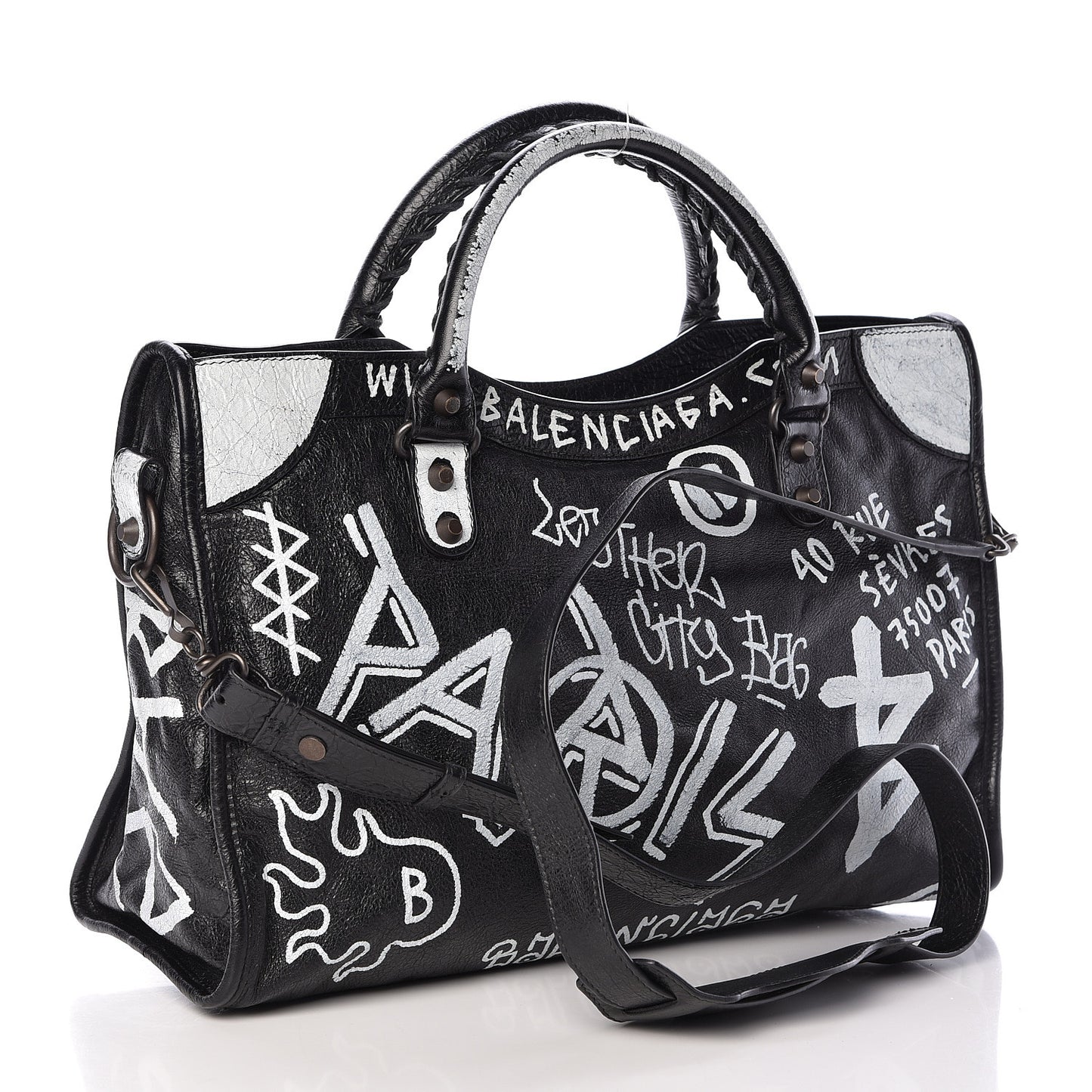 Agneau Arena Graffiti All Over Classic Hardware City Black White