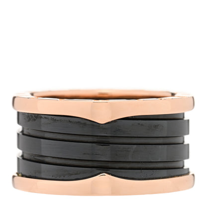 Bulgari 18K Rose Gold Black Ceramic B.Zero1 Four-Band Ring 58 8.5 3 of 6