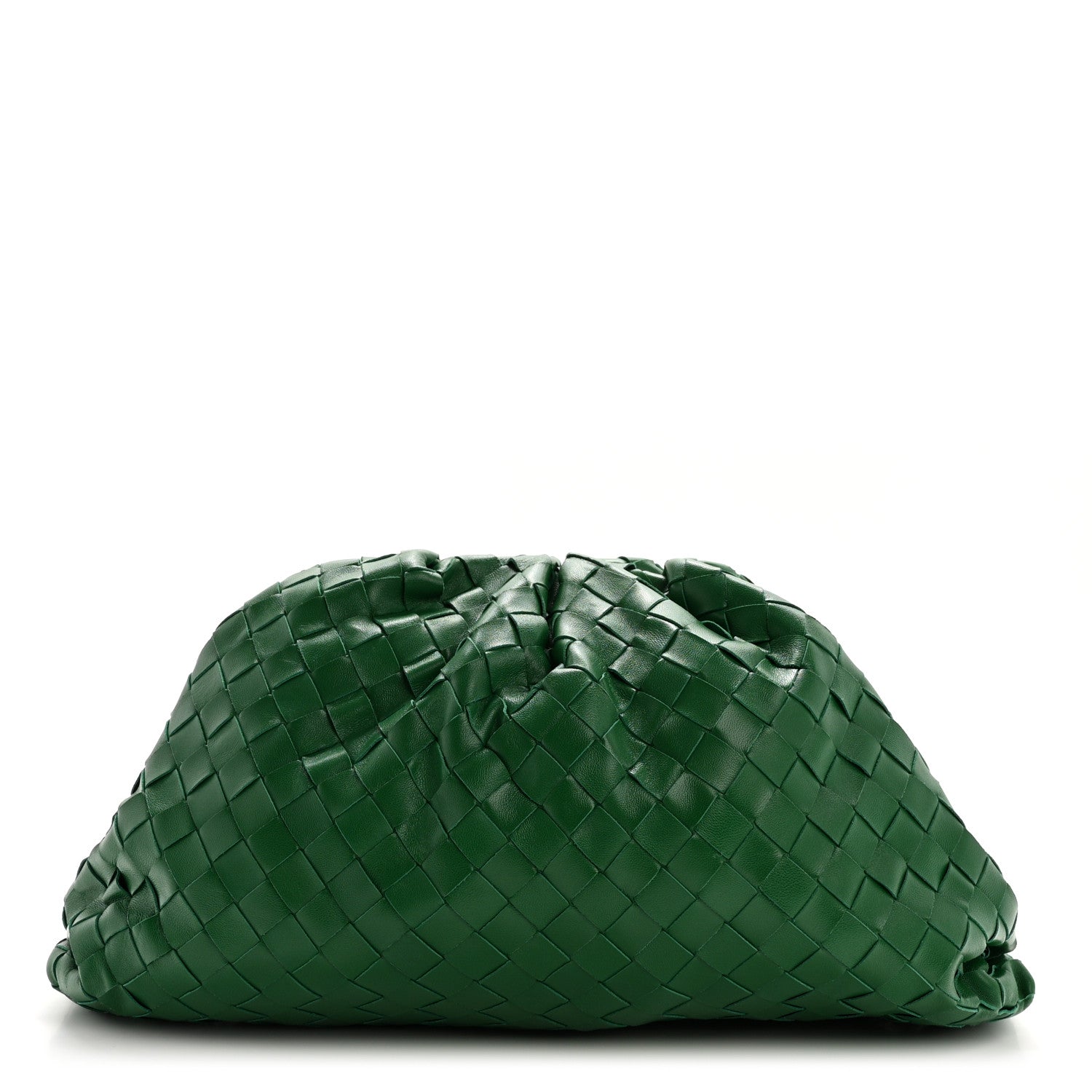 Bottega Veneta Nappa Maxi Intreccio The Pouch Oversized Clutch Racing Green 1 of 8