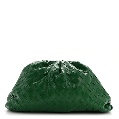 Bottega Veneta Nappa Maxi Intreccio The Pouch Oversized Clutch Racing Green 1 of 8
