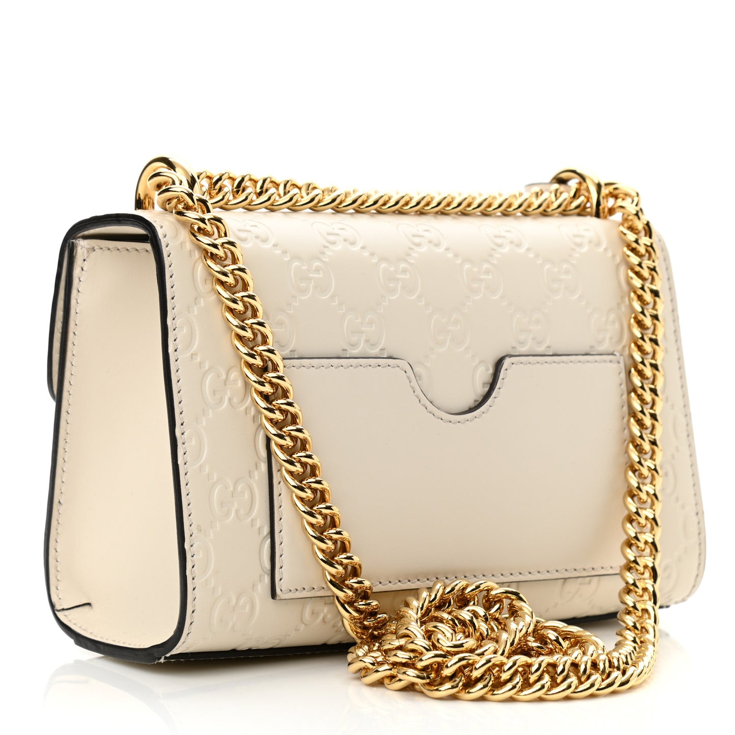 Guccissima Small Padlock Shoulder Bag White