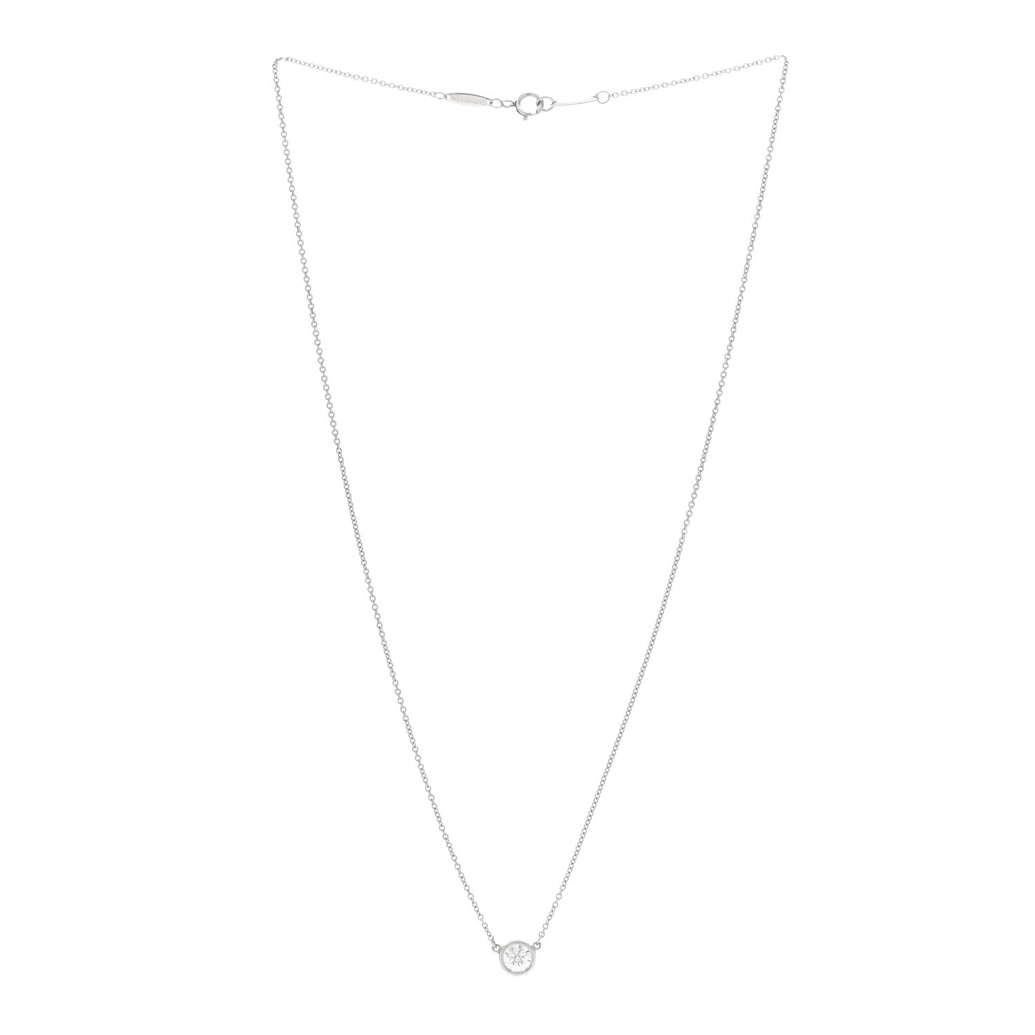 Tiffany Platinum Diamond .45ct Elsa Peretti Diamonds by the Yard Pendant Necklace 3 of 6