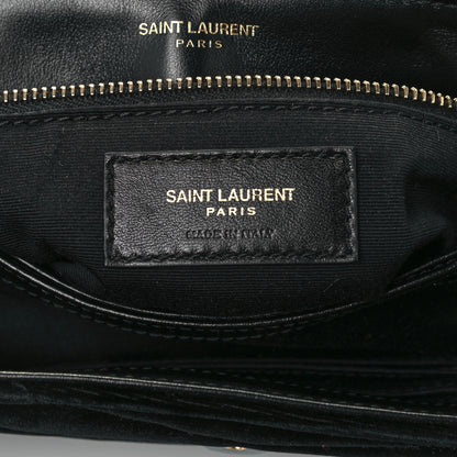 Saint Laurent Velvet Y Quilted Monogram Toy Loulou Chain Satchel French Black 7 of 12