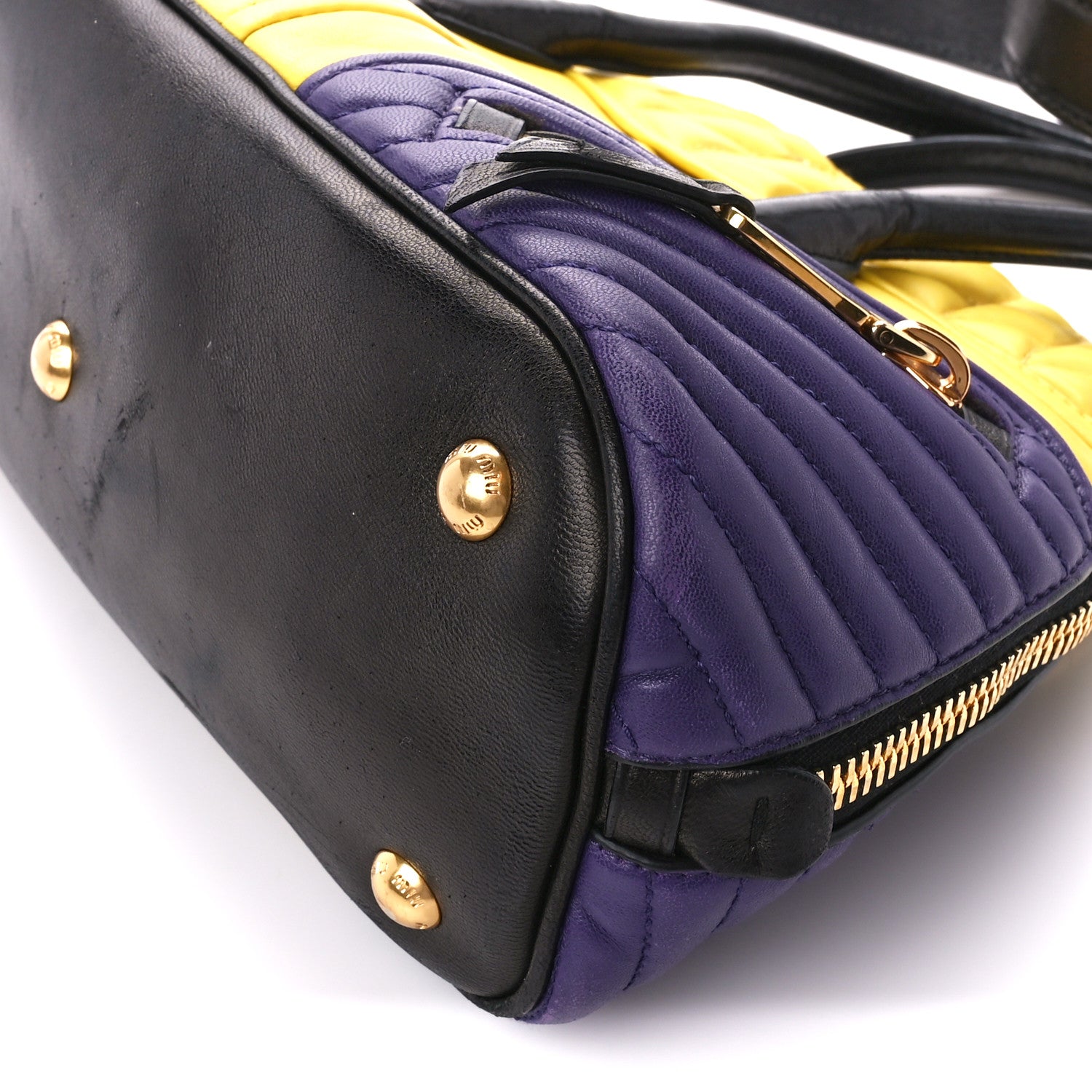 Miu Miu Nappa Matelasse Biker Satchel Sole Viola 11 of 20