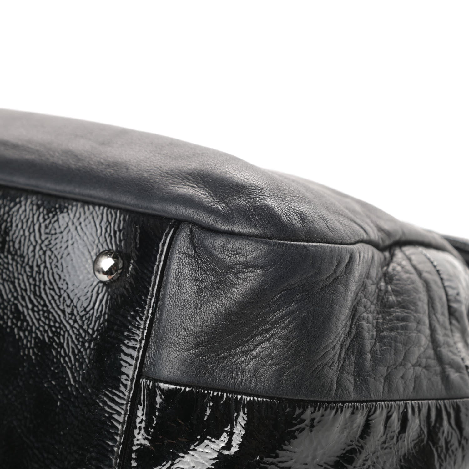 Chanel Lambskin Patent Calfskin Brooklyn Patchwork Accordion Flap Black 10 of 16