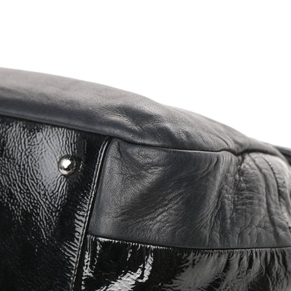 Chanel Lambskin Patent Calfskin Brooklyn Patchwork Accordion Flap Black 10 of 16
