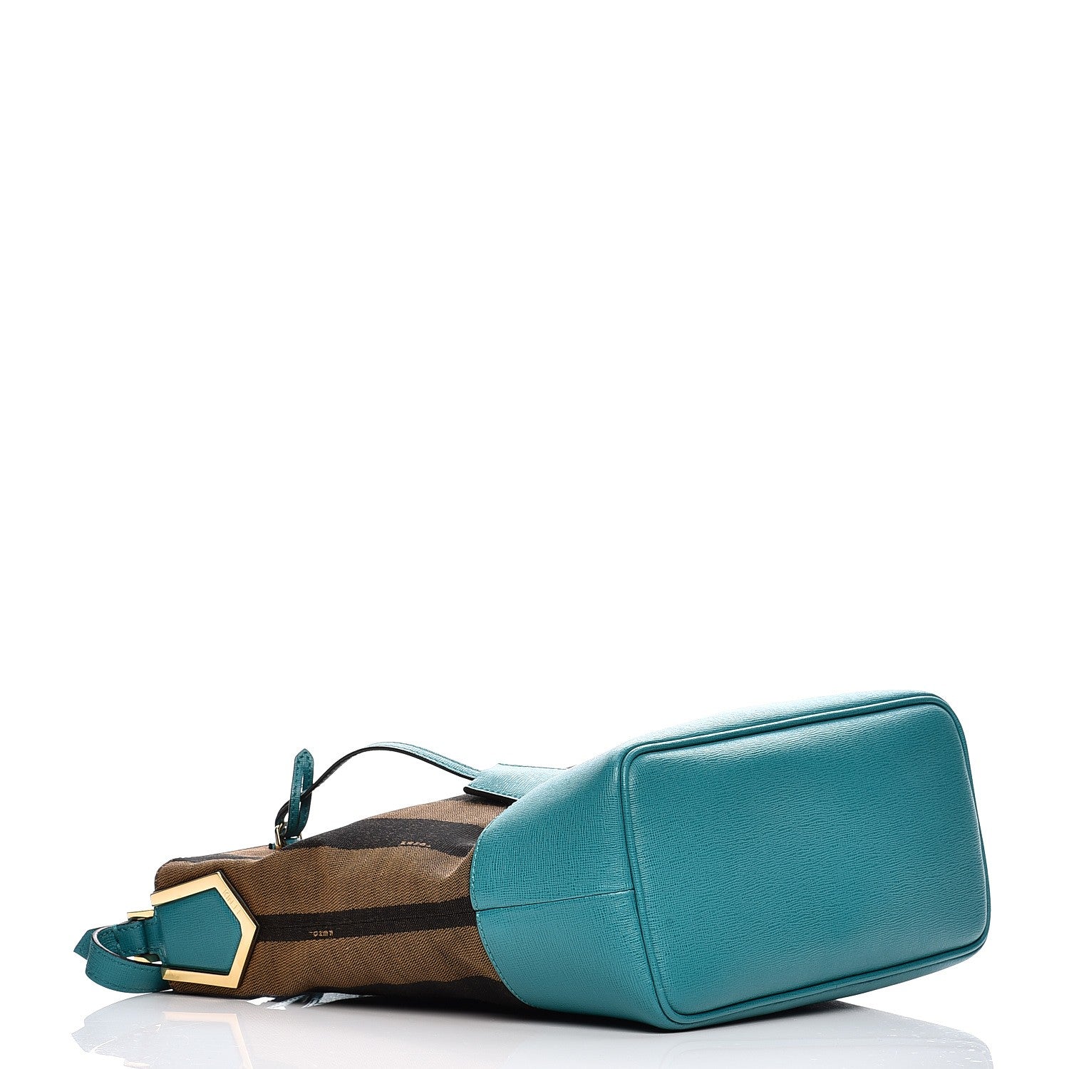 Fendi Pequin Vitello Elite 2Jours Bucket Bag Tobacco Jungle 4 of 10