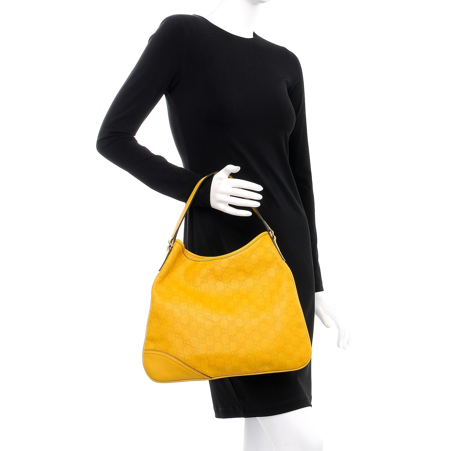 Guccissima Medium New Britt Hobo Yellow