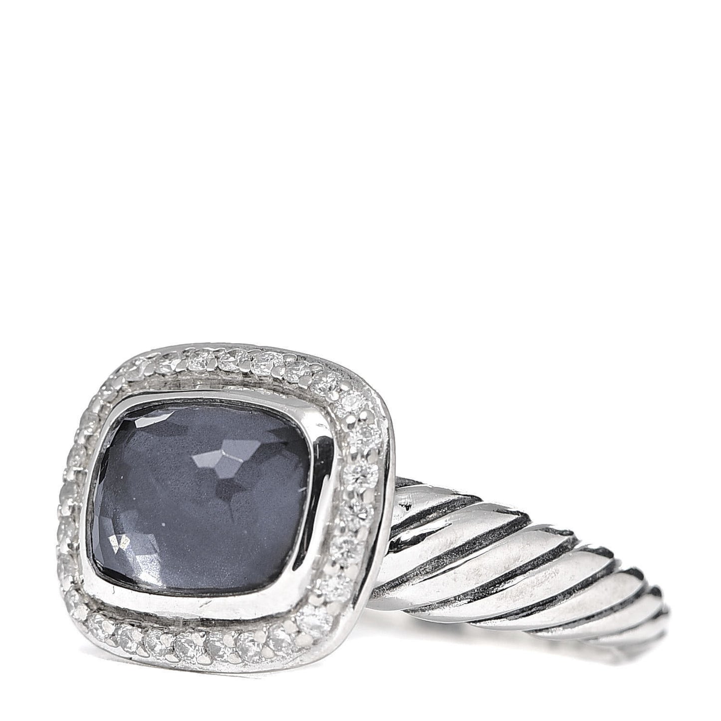 Sterling Silver Diamond Black Orchid 10mm Noblesse Ring 52 6